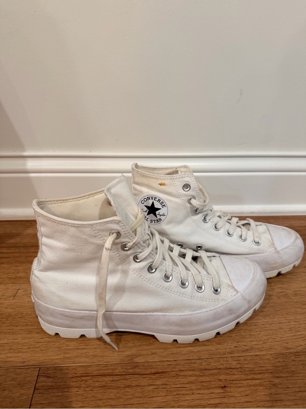 Converse White High Top Canvas Sneakers